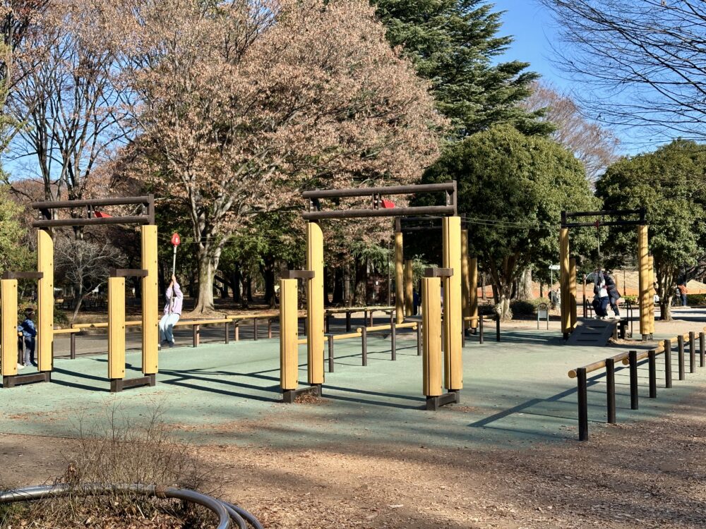 わんぱく広場にあるターザンロープ