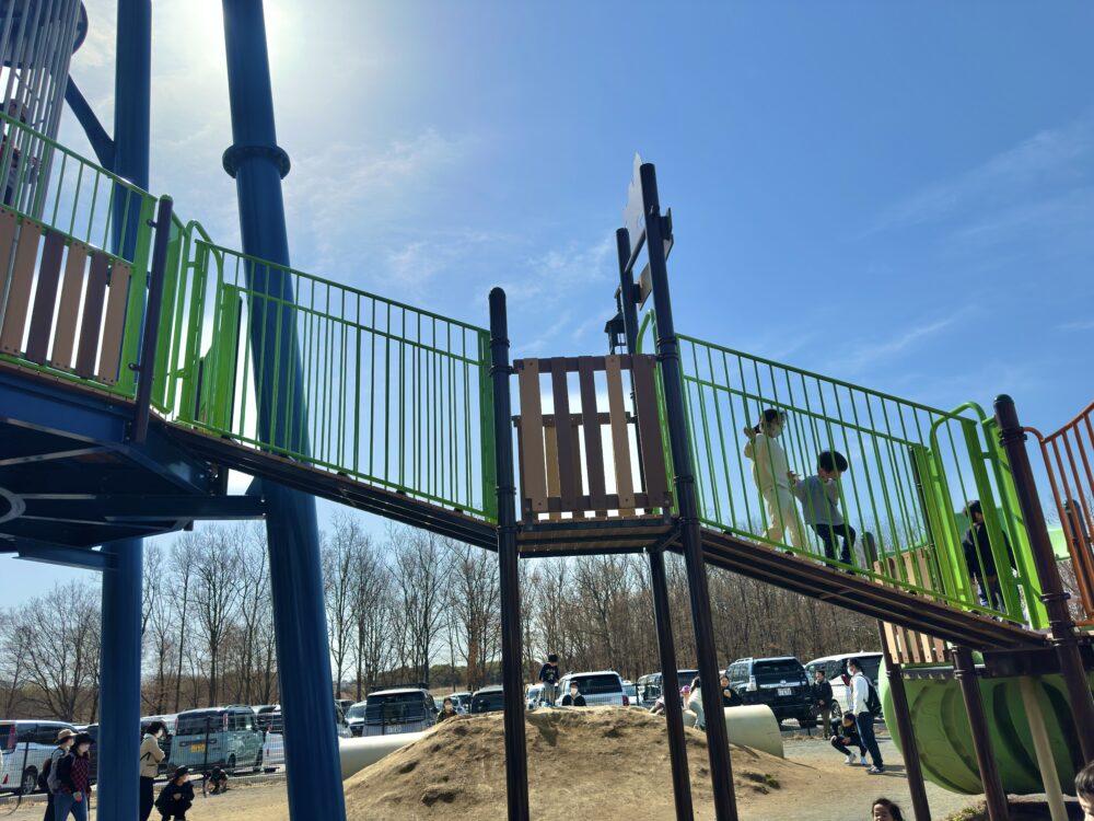 びん沼自然公園の複合遊具の難易度が低いコース