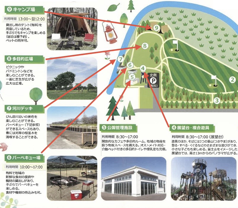 びん沼自然公園の簡易マップ